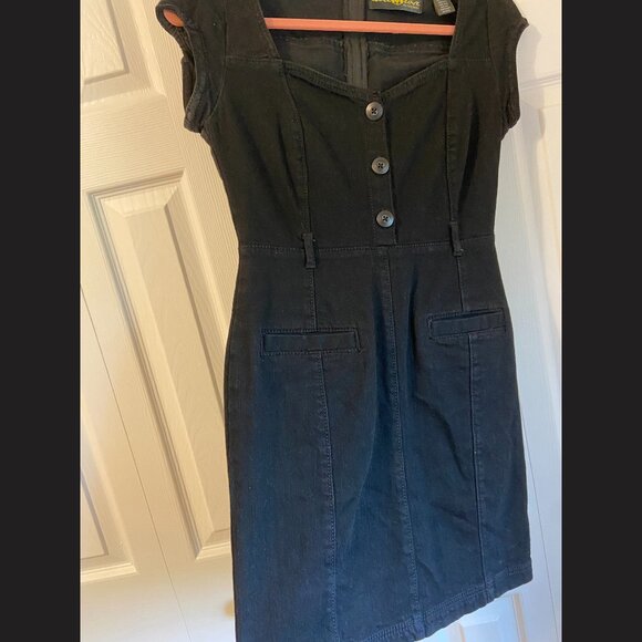 Edie Rose for DKNY Overdye Denim Pencil Dress - Sz Med - Picture 4 of 13
